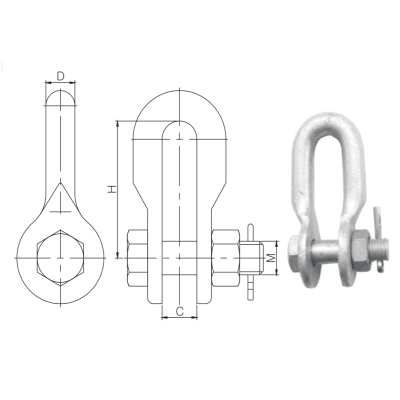GRILLETES RECTO DE ANCLAJE MODELO U-21 210KN ARAGCU HE