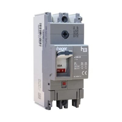 ITM CAJA MOLDEADA FIJO H3 X160 2P 50A TF/MF. 25KA/240V HAGER