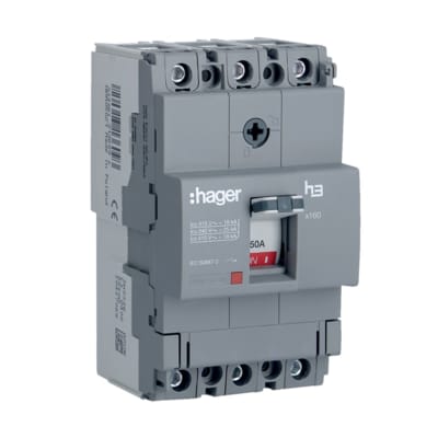 ITM CAJA MOLDEADA FIJO H3 X160 3P 50A TF/MF. 25KA/240V HAGER