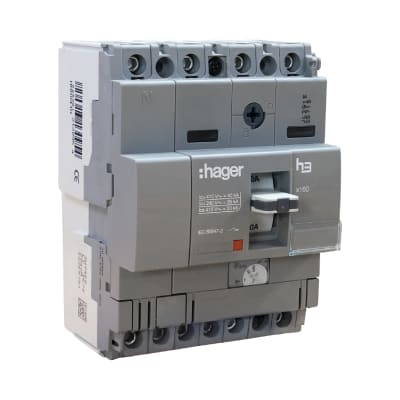 INT AUTOMATICO CAJA MOLDEADA X160 4×40 AMP TA/MF 85KA/230V. IEC-60947-2 HAGER