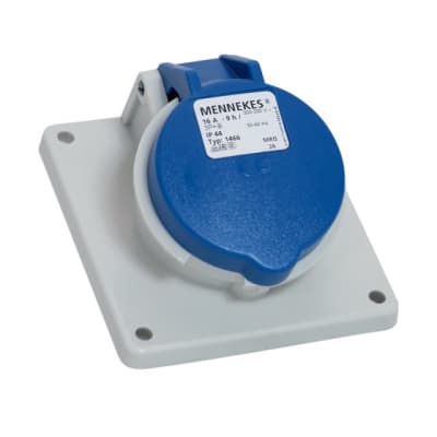 TOMA EMPOTRABLE 16AMP 3P+T 250V AZUL 9H IP44 (INCLINADO) MENNEKES