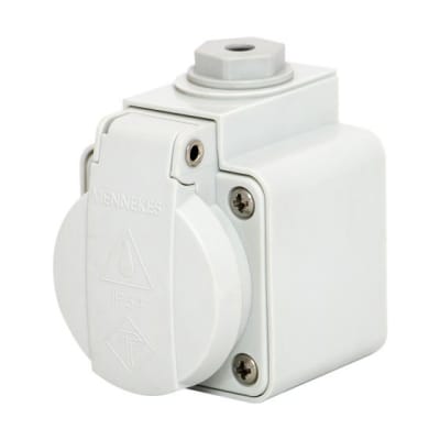 TOMA VISIBLE SCHUKO GRIS 16AMP 2P+T 250V IP44 MENNEKES