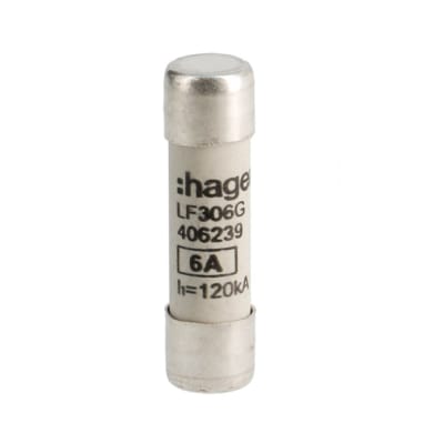 FUSIBLE CILÍNDRICO TIPO GG 6A 400V-120KA HAGER