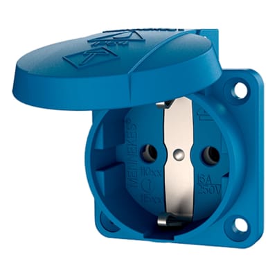 TOMA EMPOTRABLE SCHUKO AZUL 16AMP 2P+T 250V IP54 MENNEKES