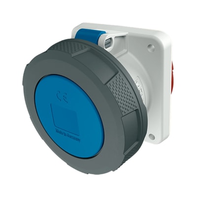 TOMA EMPOTRABLE 63AMP 2P+T 250V AZUL 6H IP67 (RECTO) MENNEKES
