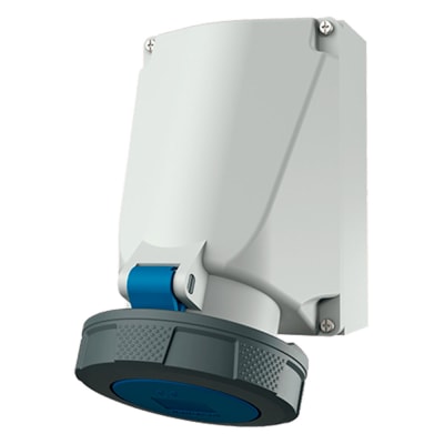 TOMA VISIBLE 63AMP 2P+T 250V AZUL 6H IP67 MENNEKES