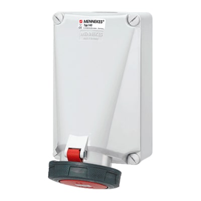 TOMA VISIBLE 125AMP 3P+T 415V ROJO 6H IP67 MENNEKES