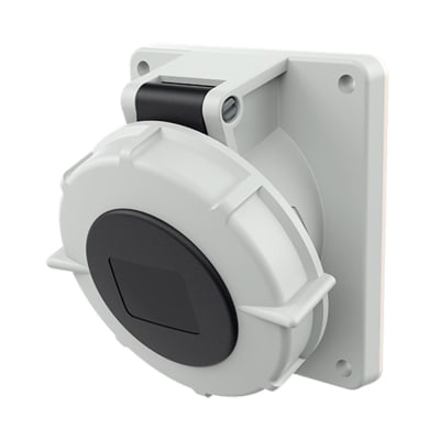 TOMA EMPOTRABLE 16AMP 3P+T 500V NEGRO 7H IP67 (INCLINADO) MENNEKES