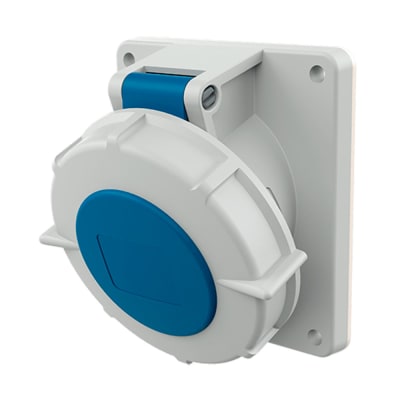 TOMA EMPOTRABLE 32AMP 3P+T 250V AZUL 9H IP67 MENNEKES