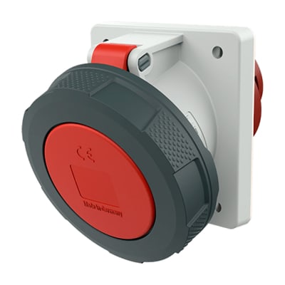 TOMA EMPOTRABLE 63AMP 3P+T 415V ROJO 6H IP67 MENNEKES