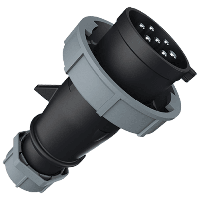 ENCHUFE 32AMP 6P+T 500V NEGRO 7H AM-TOPA IP67 (CONTACTOS NIQUELADOS) MENNEKES
