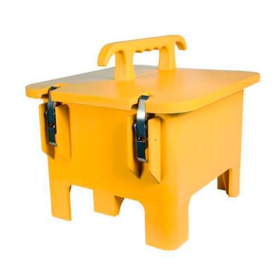 CAJA PORTATIL AMARILLO DE GOMA MACIZA EVERGUM CON RIEL DIN DE 12 MODULOS C/BORNERA AMARILLO IP44 MENNEKES