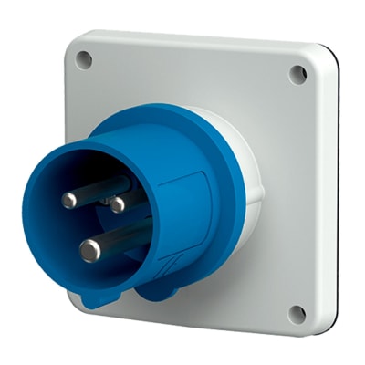 ENCHUFE EMPOTRABLE 32AMP 2P+T 250V AZUL 9H IP44 (CONTACTOS NIQUELADOS) MENNEKES