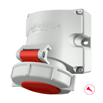 TOMA VISIBLE 16AMP 3P+T 415V ROJO 6H IP67 MENNEKES