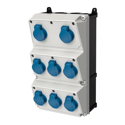 CAJA COMBINADA AMAXX IP44 8 TOMAS SCHUKO 16A 2P+T 250V MENNEKES