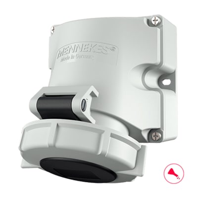 TOMA VISIBLE 16AMP 3P+T 500V NEGRO 7H IP67 MENNEKES