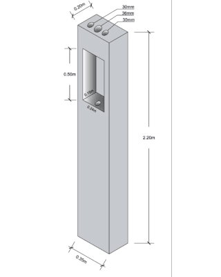 MURETE CAC MONOFASICO PARA MEDIDORES DE ALUMBRADO 90KG PUBLICO NACIONAL