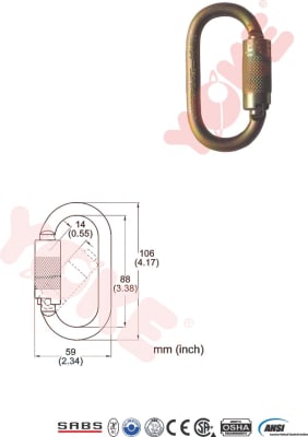 MOSQUETON DOBLE SEGURO AUTOMATICO GIRATORIO APERTURA 9/16'' N-244G YOKE