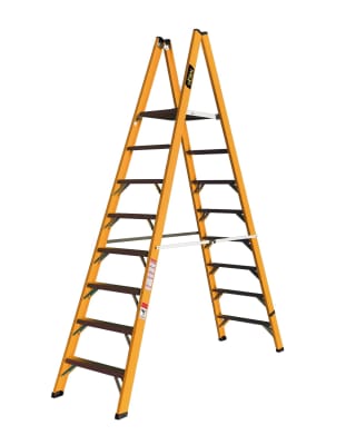 ESCALERA TIPO PLATAFORMA DOBLE 04 PASOS FIBRA DE VIDRIO HESC-FV-7-04 HORN