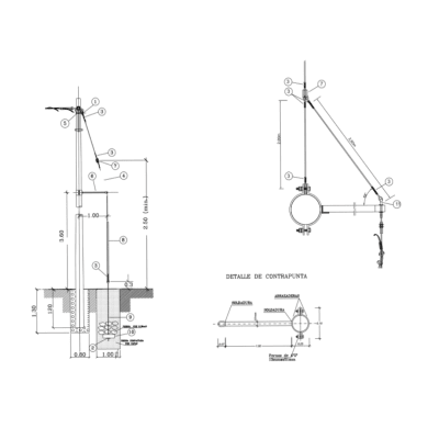 ARMADO RETENIDA CONTRAPUNTA EN BT CON EXTENSOR GALV CALIENTE ARAGCU AR