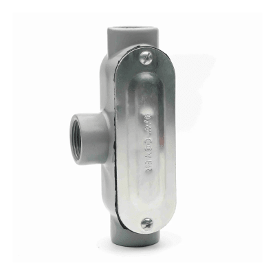CAJA CONDULET TIPO T 3/4'' FORM 35 DE ALUMINIO C/TAPA Y EMPAQUETADURA NAAVI CONDUIT