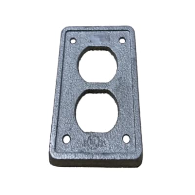 TAPA TOMACORRIENTE DOBLE P/CAJA FS ACERO 4X2 UL PRODUIT