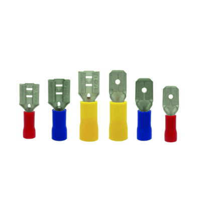 TERMINAL AISLADO TIPO MACHO NYLON [H 4.3MM] AZUL (CABLE 16-14 AWG) BF250 BLS X 100UND STARKER