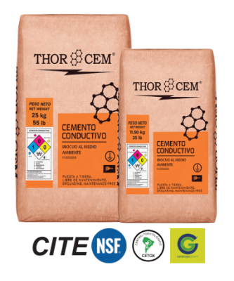 CEMENTO CONDUCTIVO PARA PUESTA TIERRA BOLSA X 25KG CC5KG THOR CEM