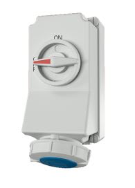 TOMA VISIBLE 32AMP 3P+T 250V C/INTERRUP. POR ENCLAVAM. MECA?NICO AZUL 9H IP67 XCONTACT MENNEKES