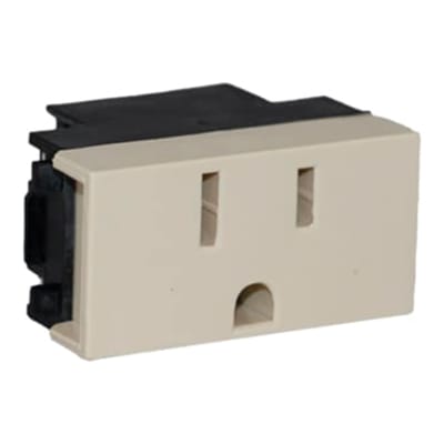 TOMACORRIENTE POLARIZADO CIEN C/TIERRA 15A 125/250V MARFIL LEVITON