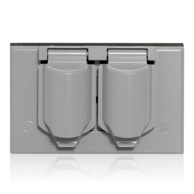 PLACA DOBLE HERMETICA HORIZONTAL ALUMINIO WM1D-GY LEVITON