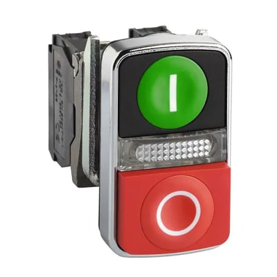 PULSADOR LUMINOSO DOBLE C/LED 24VAC/DC NA+NC XB4BW73731B5 SCHNEIDER ELECTRIC