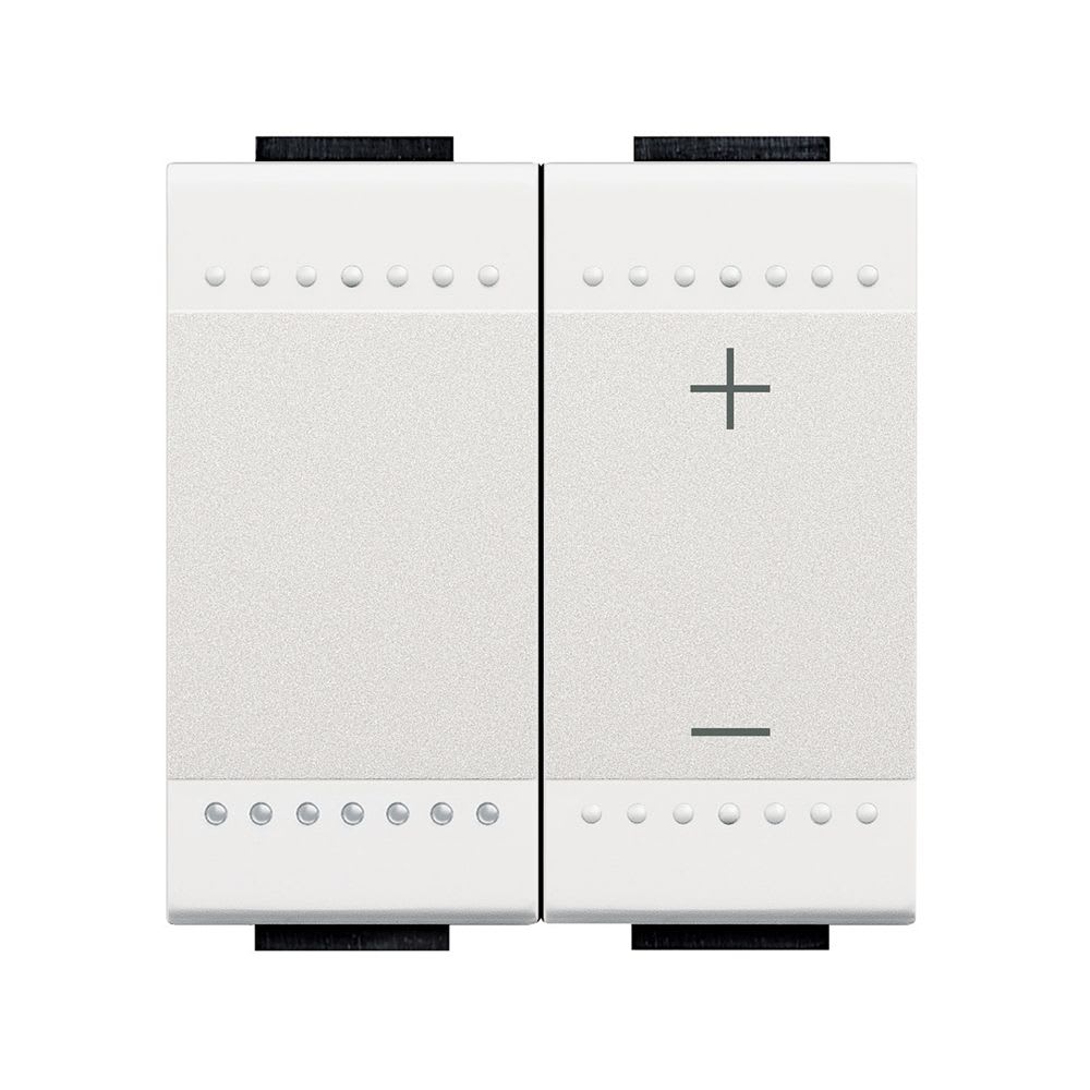 DIMMER 2 MODULOS UNIVERSAL P/CARGAS RESISTIVOS, INDUCTIVOS CAPACITIVOS Y LED BLANCO LIVING LIGHT N4411N BTICINO1