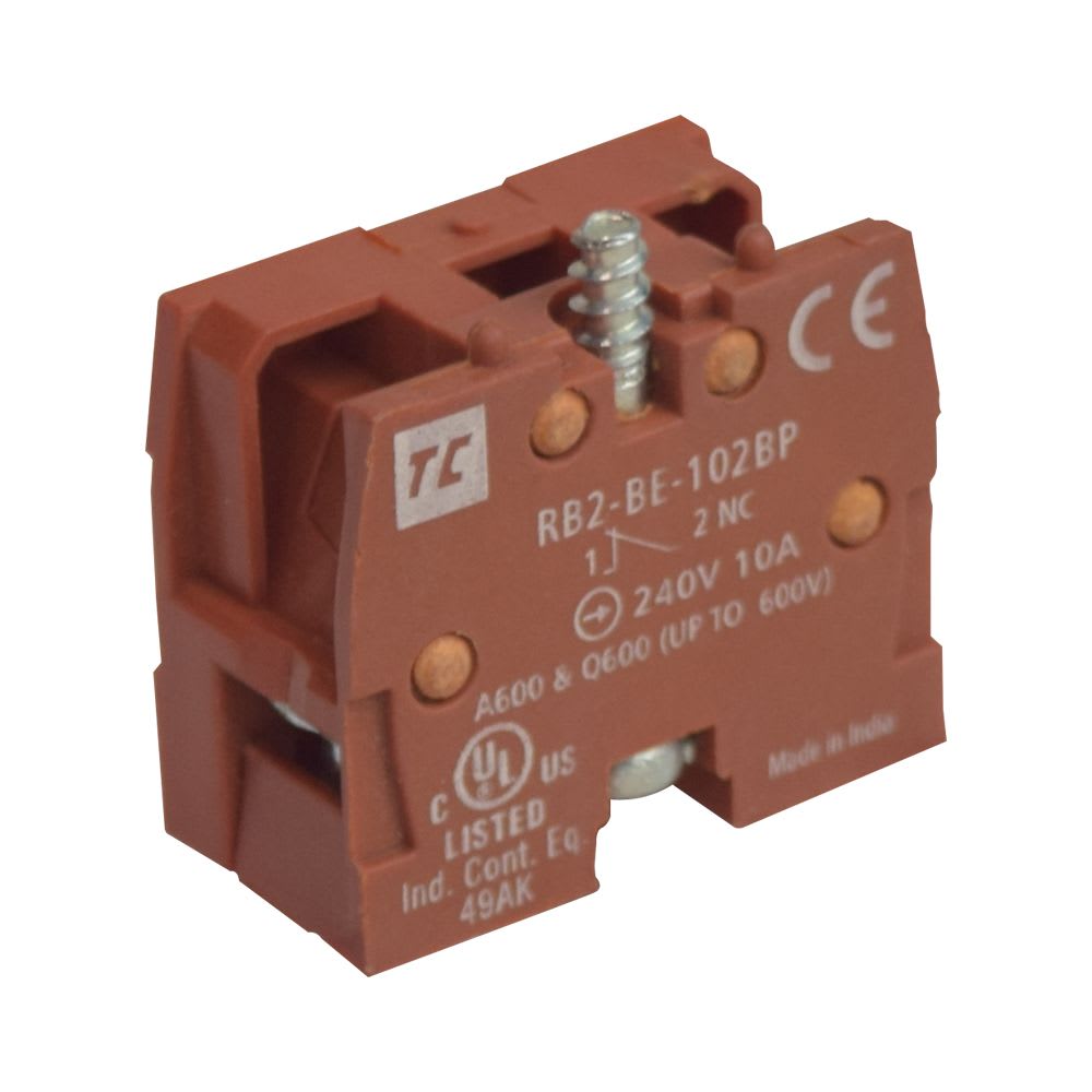 BLOCK DE CONTACTO 1NC PARA PULSADOR P/CAJA METALICA PLASTICA RB2-BE102-BP TC