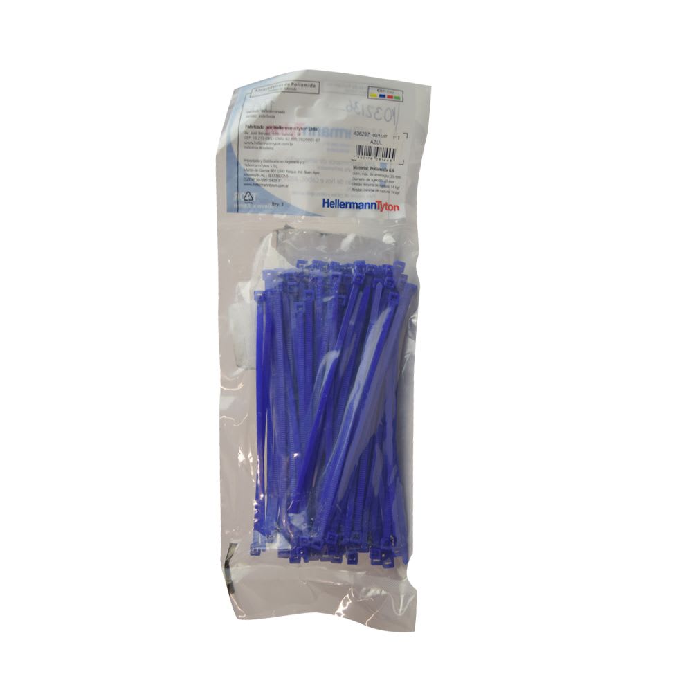 AMARRACABLE AZUL 150X3.6MM X100UND T30R-A HELLERMANNTYTON