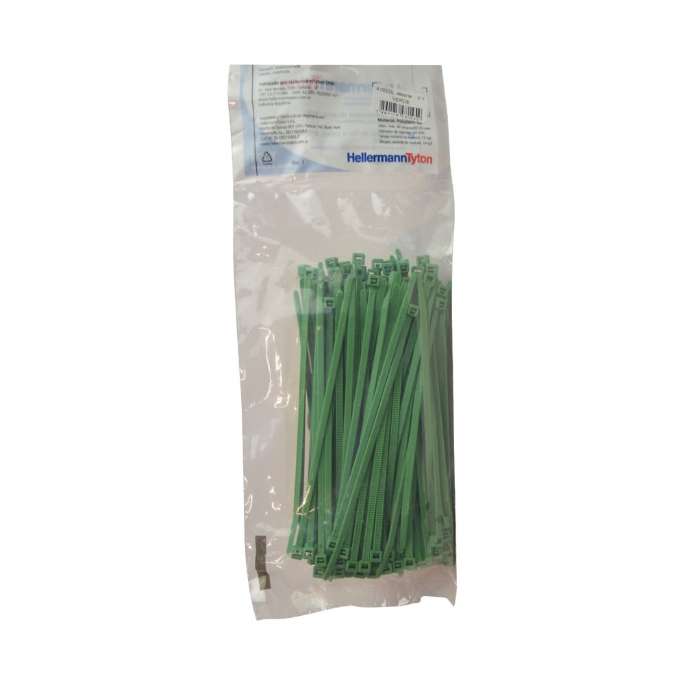 AMARRACABLE VERDE 150X3.6MM X100UND T30R-V HELLERMANNTYTON1