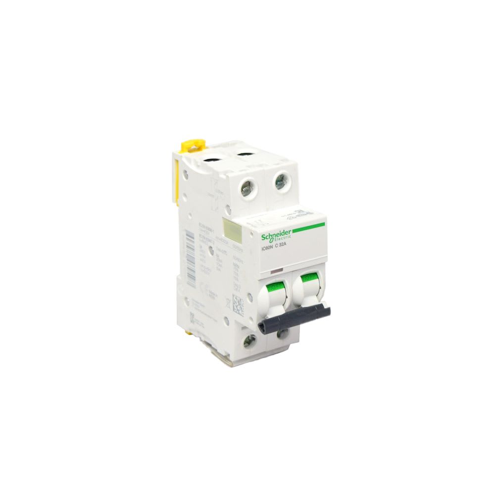 INTERRUPTOR TERMOMAGNETICO 2X32A 20/10/6KA 240/400/440V TIPO C IC60N DIN A9F74232 SCHNEIDER ELECTRIC