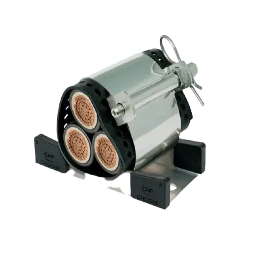 ABRAZADERA CABLE CLEAT CYCLONE I AL. SINGLE Ø55-69MM / TREFOIL Ø37-47MM IEC 61914 CMP
