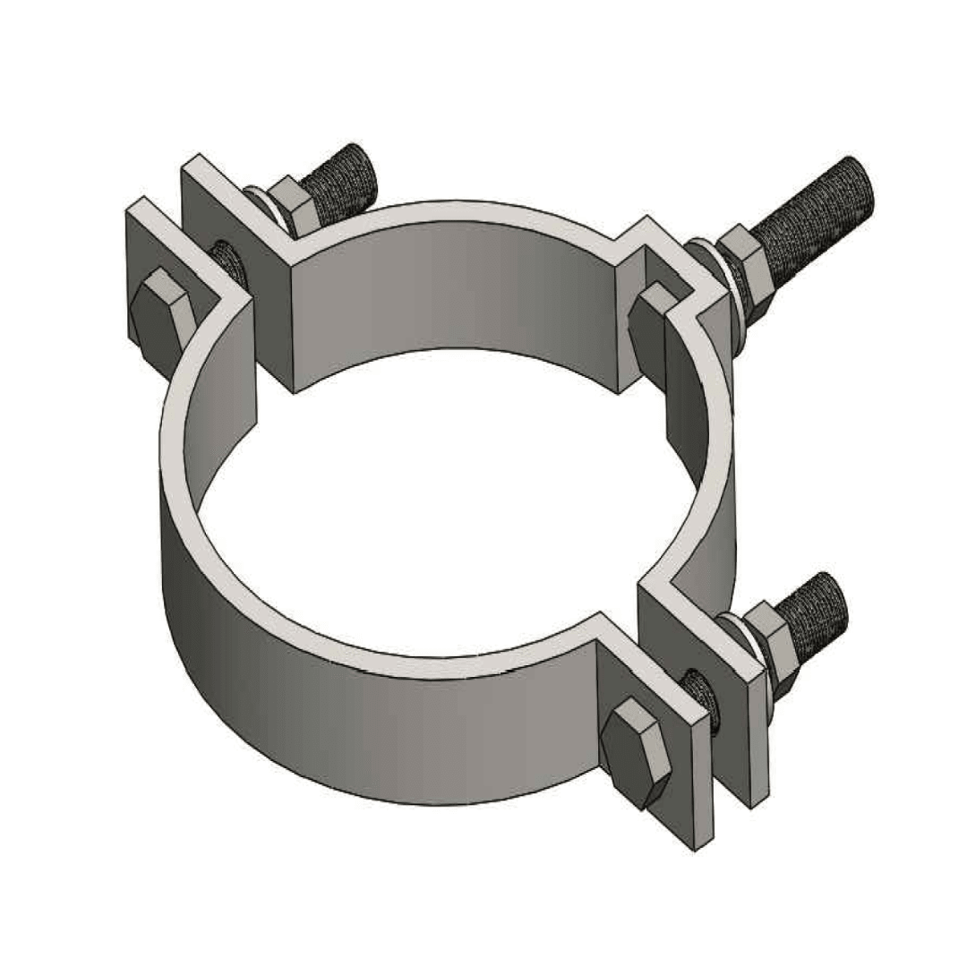 ABRAZADERA TIPO CAS SIMPLE DE F°G° 2''X25MMX7''-8''X1/4'' D1AB12 ARAGCU AR1