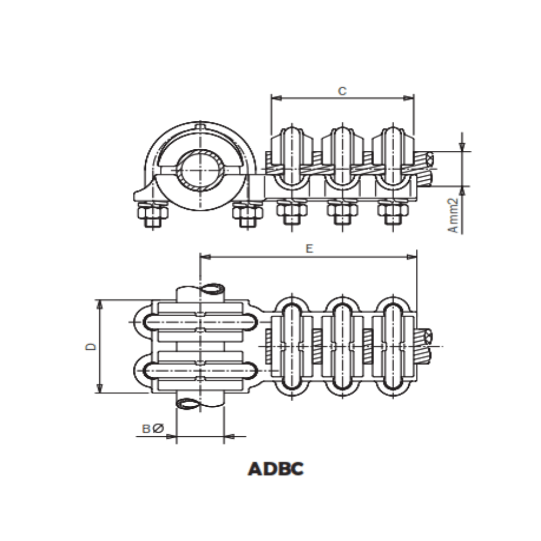 DERIVACIÓN EN T TUBO PASANTE AL Y DERIVADO CABLE AL ADBC-40545  ARAGCU AS1