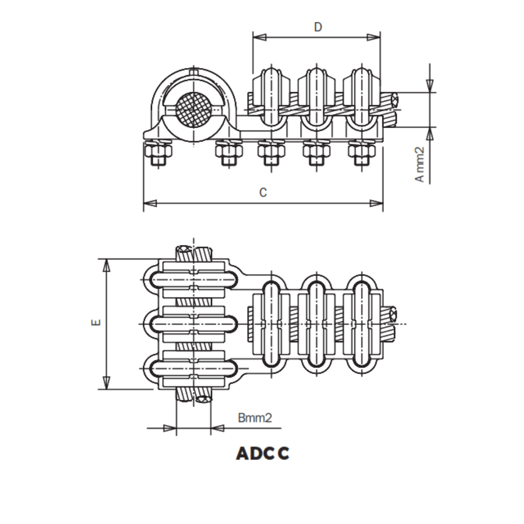 DERIVACIÓN EN T PARA CABLE AL ADCC-380 ARAGCU AS1