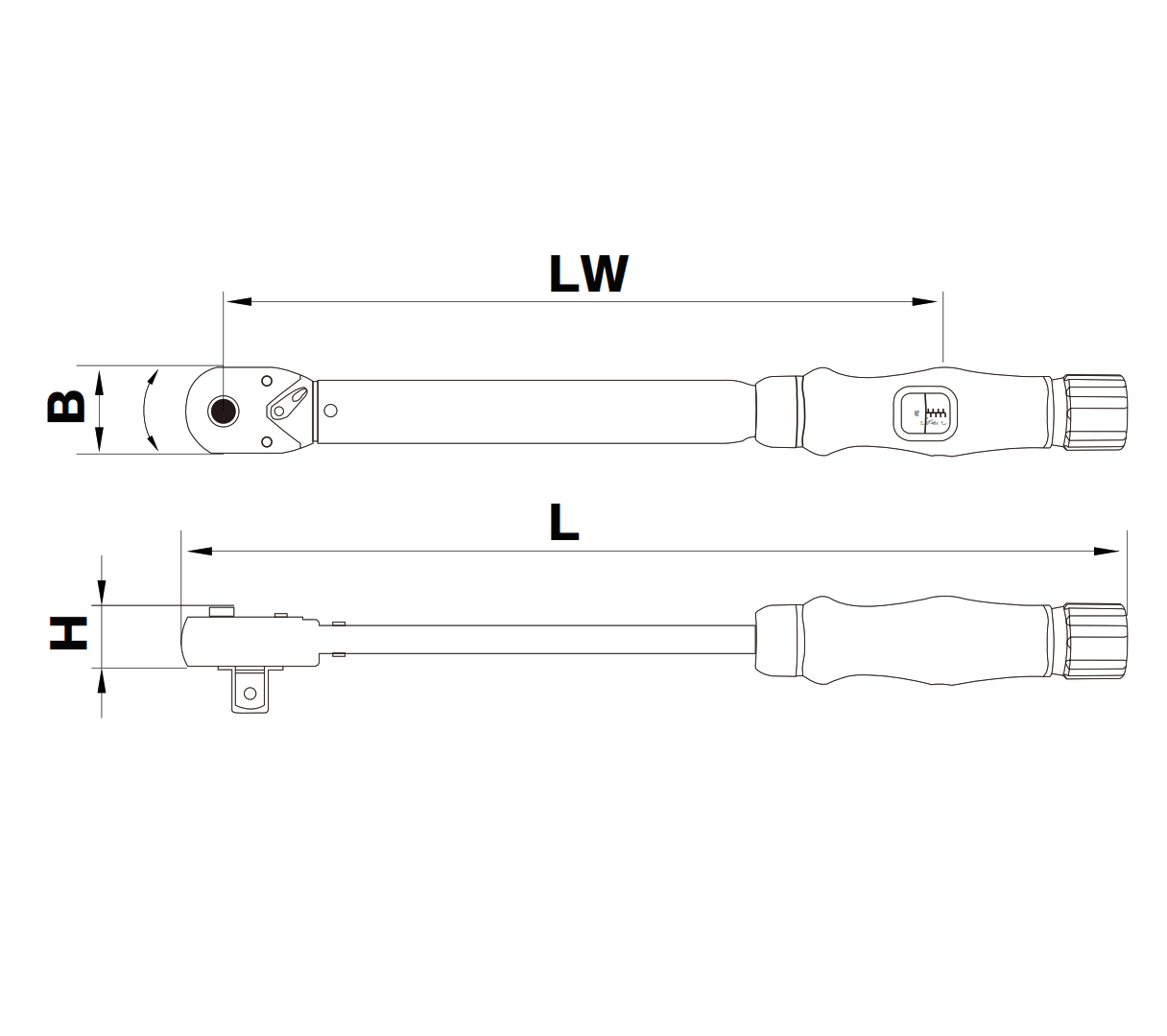 TORQUIMETRO AISLADO 1/2''  REVERSIBLE NM10-50 LONG.290MM 10371250 BROKWALL2