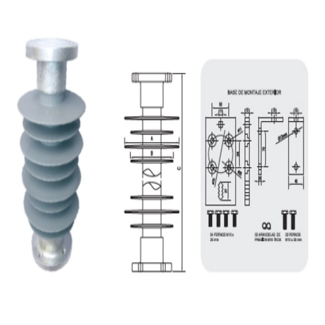 AISLADOR POLIMERICO TIPO EXTENSOR STEX-36kV SILICON TECHNOLOGY