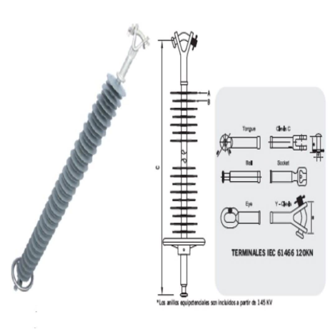 AISLADOR POLIMERICO TIPO SUSPENSION STGS-145-CL5 SILICON TECHNOLOGY