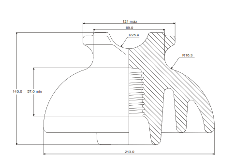 AISLADOR TIPO PIN ANSI 56-2 CERAMICO CAT-8355 GAMMA1