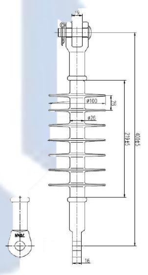 AISLADOR POLIMERICO TIPO SUSPENSION 28KV SERIE FXB1-28/70CT TANHO2