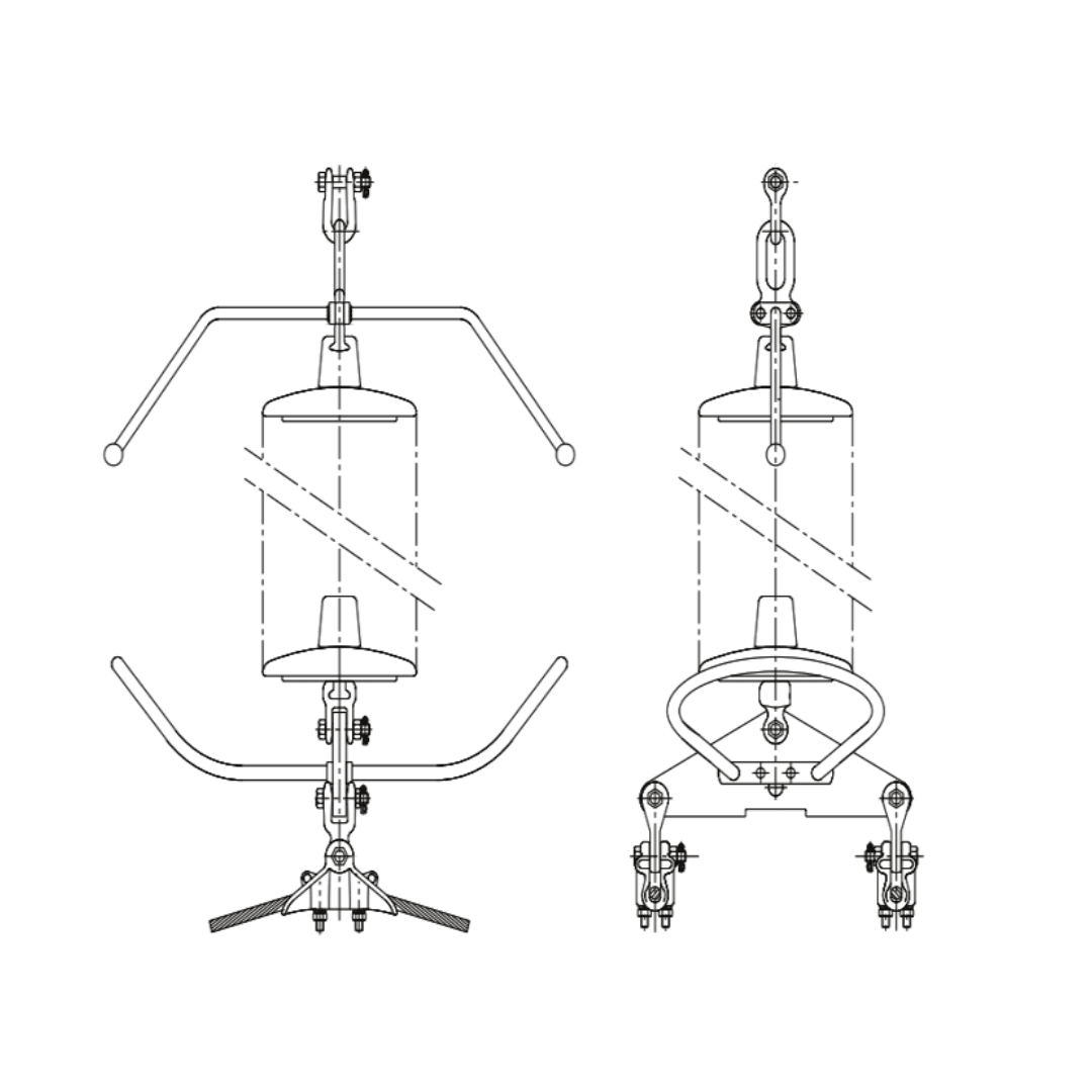 CADENAS DE SUSPENSION SENCILLA PARA CONDUCTOR DOBLE ARAGCU AT