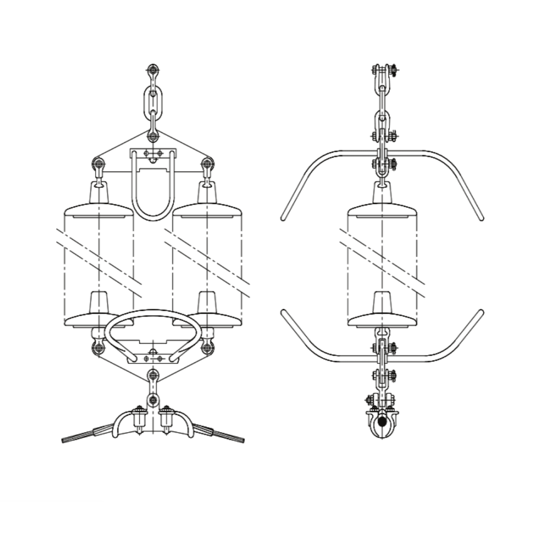 CADENAS DE SUSPENSION DOBLE PARA CONDUCTOR SENCILLO ARAGCU AT