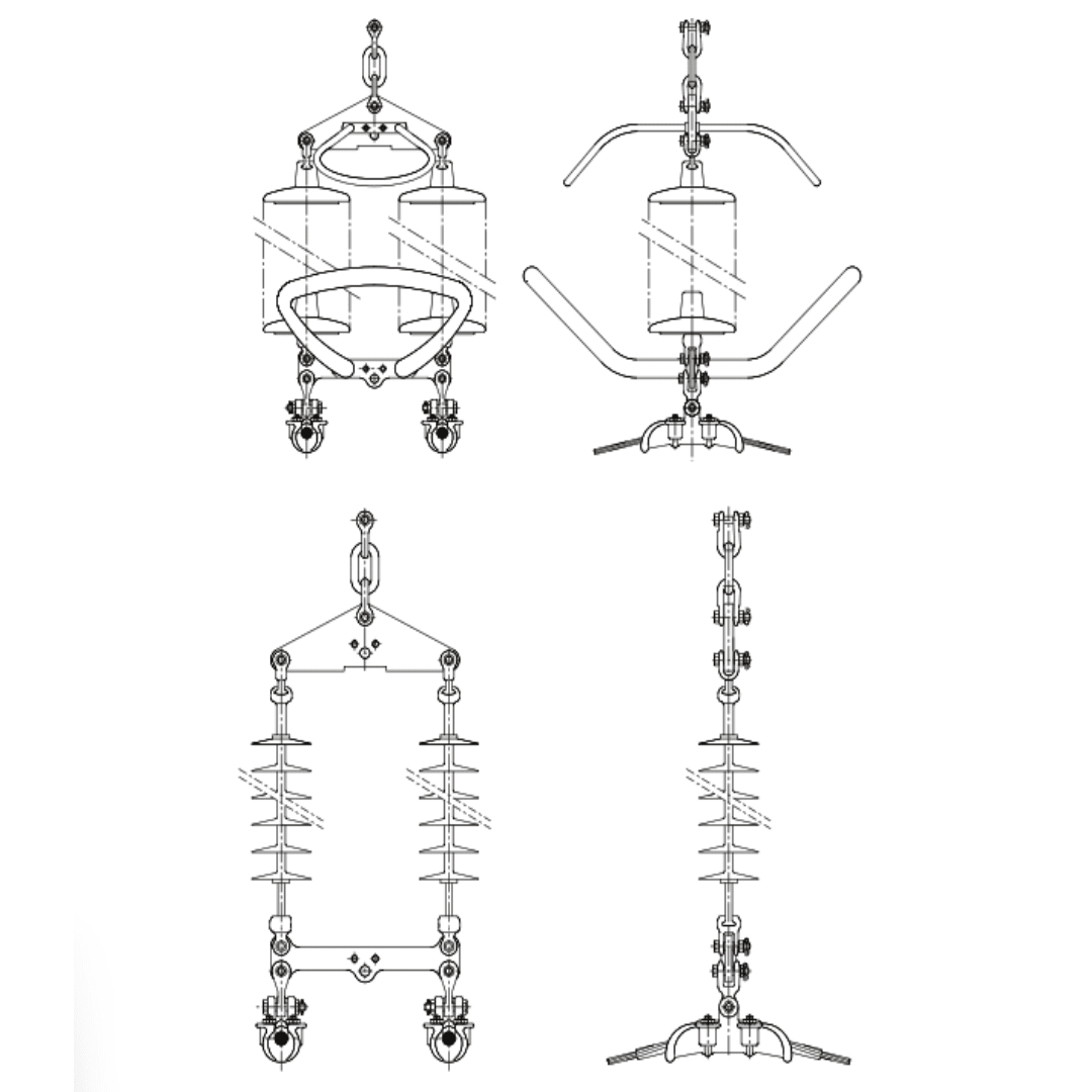 CADENAS DE SUSPENSION DOBLE PARA CONDUCTOR DUPLEX ARAGCU AT
