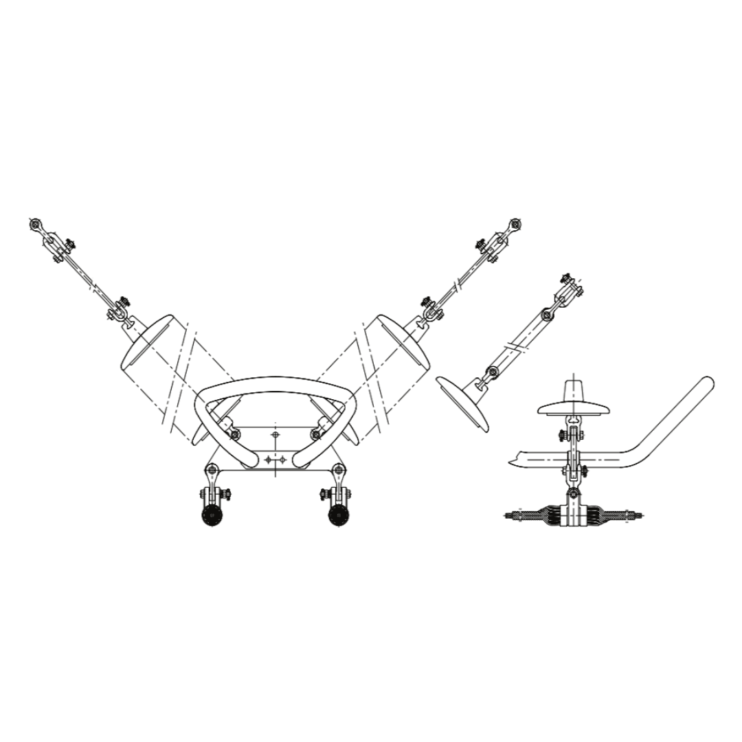 CADENAS DE SUSPENSION DOBLE EN ''V'' PARA CONDUCTOR DUPLEX ARAGCU AT
